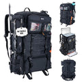 Goture Fishing Backpack with Cooler,72L Large 600D Tackle Backpack with Rod Holders,Dry & Wet Split Compartment,Adjustable Main Compartment,Rain Cover,Insulated Tactical Bag for Travel Camping Hiking - color: Black (Only Bag, Without Tackle Box)