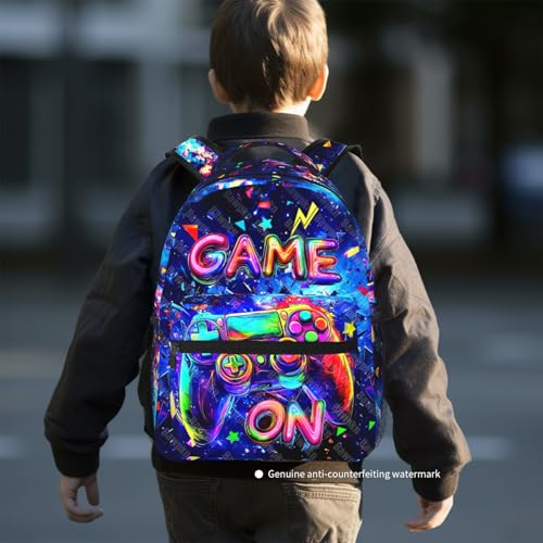 Video Game Backpack for School Boys Graffiti Gaming School Bookbags for Kids Gothic Skull Backpack for Preschool Kindergarten Bookbags Nursery Daycare - color: Game 01