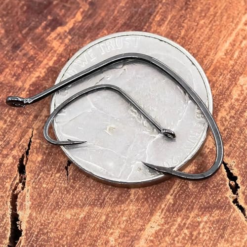 Kahle Hooks for Surf Fishing, FishTrip 50pcs Pompano Rig Hook Wide Gap Circle Hooks 7 Sizes - size: G_50pcs
