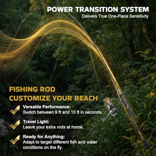 Goture Dual-Length Telescopic Fishing Poles & Reel Combo - size: 9-10FT