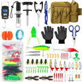 Fishing Tool Kit - 112pcs Fishing Gear & Equipment, Fish Pliers, Hook Remover, Scale, Scissors, Lip Gripper, Lures - color: Blue
