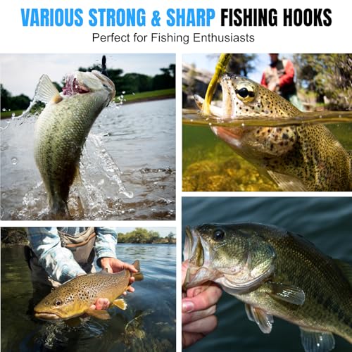 147PCS Fishing Tackle Kit, Including Fishing Hooks, Bobbers for Fishing, Octopus Circle Baitholder Hooks, Sinker Weights for Bass Trout Catfish Panfish