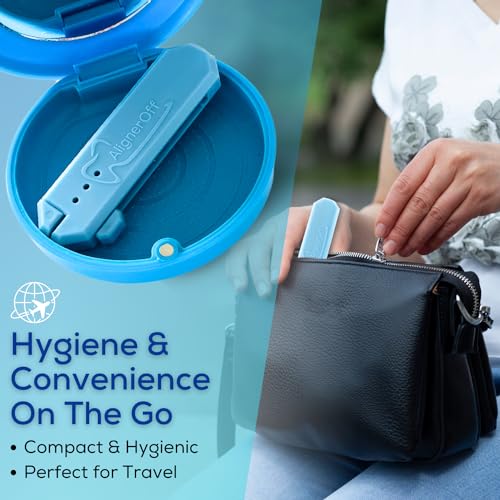 Retractable Aligner Removal Tool – Hygienic Clear Aligner Remover for Invisalign -Style Aligners, Retainers and Nightguards - Portable Reusable Removal Tool, Dental Hygienist Developed - color: Blue