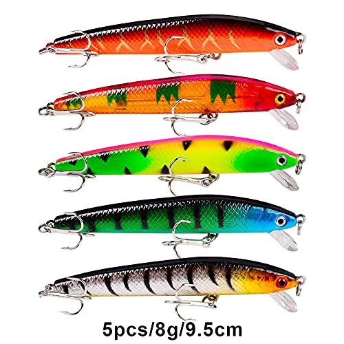 Bass Fishing Lures Kit Set Topwater Hard Baits Minnow Crankbait Pencil VIB Swimbait for Bass Pike Fit Saltwater and Freshwater - color: 006-43pcs