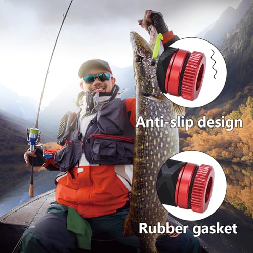 Fishing Knot Tying Tool, Fishing Line Dragger, Fishing Line Knotting Device, Assist Device Dragger for Freshwater and Saltwater Bobbin Knotter Spooling Pulling Rod Pull Drag Tools - color: Red