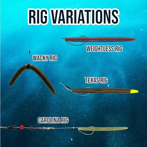 Reaction Tackle Wacky Worms, 5.5 Inch Salt Impregnated Soft Plastic Stick Bait Bass Fishing Lures for Finesse, Wacky, Neko, Texas and Carolina Rigs, 24 Pack - color: Watermelon