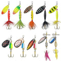 Spinnerbaits Rooster Bait Tail Fishing Lures Kit Inline Spinner Spoon Lures Bass Salmon Trout Hard Metal Spinner Baits for Saltwater Freshwater - style: 10pcs Spinnerbaits-b