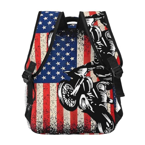 Dirt Bike Laptop Backpack, 15.6" Lightweight Hiking Backpack Travel Outdoor Business Casual Daypack for Work College - color: Dirt Bike