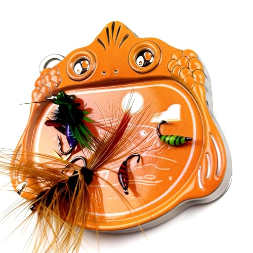 Fly Fishing Accessories Mini Compact Magnetic Fly Holder - Large Surface Fly Holder for Hooks, Nippers & Tools Secure Hold, No Drop (Orange/Blue) - color: ORANGE
