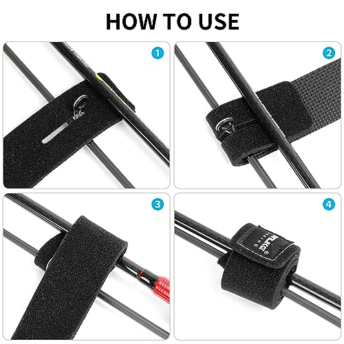 SANLIKE Fishing Belts Rod Straps Pole Ties Fishing Tackle Ties Cable Fishing Rod Holders(5pcs, 10pcs) - size: 5.9in*0.8in-5pcs