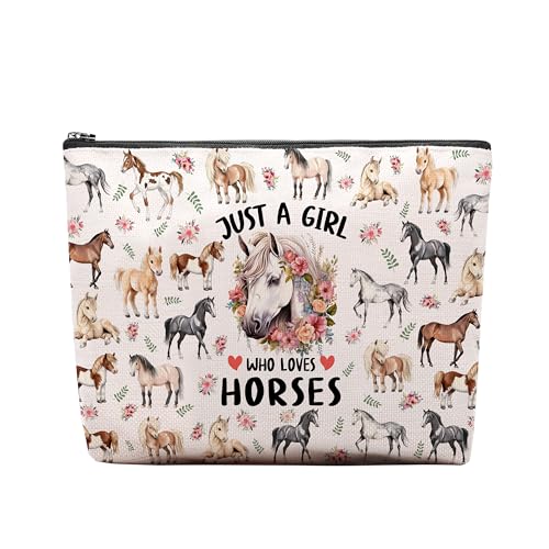 Horse Makeup Bag, Horse Gifts For Women, Horses Makeup Pouch, Horses Travel Toiletry Bag With Zipper, Birthday Anniversary Christmas Gifts For Mom Sister, Travel Toiletry Bag - color: Horse