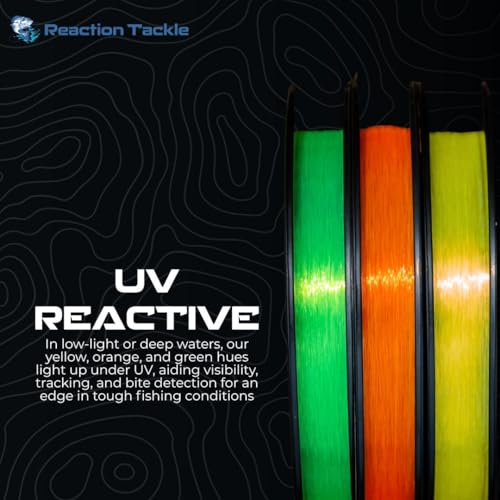 Reaction Tackle Monofilament Fishing Line - Premium Nylon Mono Line, Strong & Abrasion-Resistant, Low Memory for Smooth Long Casts - Freshwater & Saltwater - color: Yellow, size: 20lb (3250 Yards)