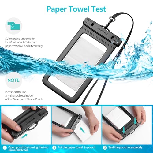6 Pack 8.5“ Waterproof Cell Phone Pouch - Underwater Dry Bag Case Lanyard - Water Proof Clear Holder Protector for iPhone 17 16 15 Pro Max Plus Samsung Galaxy S25 S24 Ultra Note for Beach Swimming - color: 6 Pack Clear
