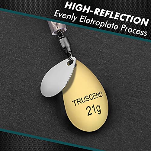 TRUSCEND Swim or Jig Fishing Spinner Baits for Freshwater and Saltwater, Rooster Tail Fishing Lures for Trout Bass Walleye Crappie Salmon Pike, Blade Bait with Copper Blade - color: B1-3"-3/4oz