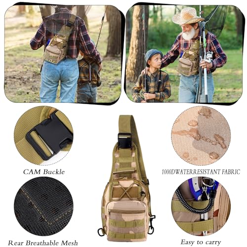 Sosation 134 Pcs Fishing Tool Fishing Tackle Box Kit and Equipment for Adults Beginner Gift, Hook Remover, Pliers Kit, Backpack Tackle Container Lures, Lip Gripper, Weigh Scale - color: Desert Camouflage
