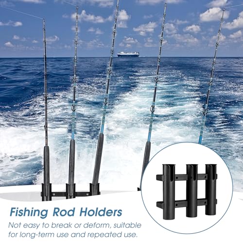 2Pcs Fishing Rod Holders Boat Rod Holders with Screws 3 Rod Rack Wall Mounted Boat Side Mount Tool Holder Portable Fishing Pole Holders for Boat Kayak Garage Cooler Trailer Fishing Boat