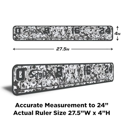 USATuff SeaDek EVA Foam Fish Measuring Ruler for Boat, Fishing, Kayak | Adhesive Backing Peel & Stick - 24" SnowCamo -Darkgray - color: SnowCamo -Darkgray, style: 24 inch