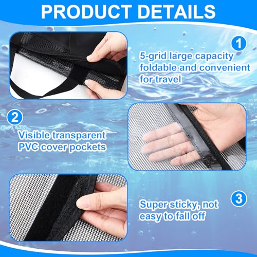 2 Pack 4 Pocket Lure Bag 29.1" x 14.2" Fishing Big Bait Bag Trolling Roll up Tackle Wrap Storage Organizer with Clear PVC Protective Cover for Lures, Bait, Terminal Tackle - size: 29.1" X 14.2"