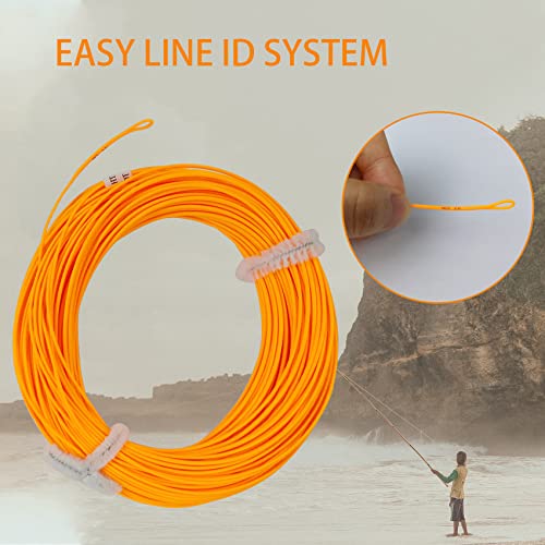 EUPHNG All-Purpose Fly Line Floating Trout Fishing Line Welded Loop Line ID Weight Forward Fly Fishing Line 100FT - color: Hot Orange, size: WF6F