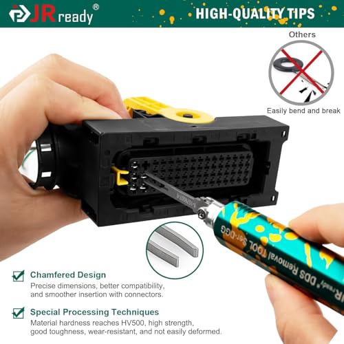 JRready JRDDS Pin Extractor Tool with 33Pcs Replacement Tips Electrical Terminal Release Tool Compatible with Deutsch AMP/TE Molex Delphi JST Harting Connectors Pin Extractor - size: 1PC Extractor Handle with 33PCS Replacement Tips