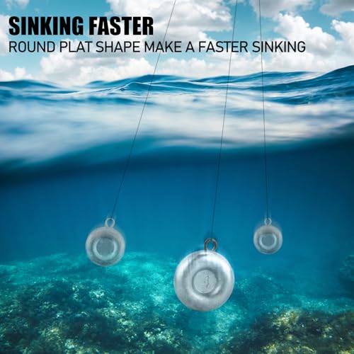 Dr.Fish Fishing Coin Sinkers Lead Fishing Weights Disc Weights No Roll Freshwater Saltwater River Bank Surf Fishing Catfishing - size: 1oz/10 Pack