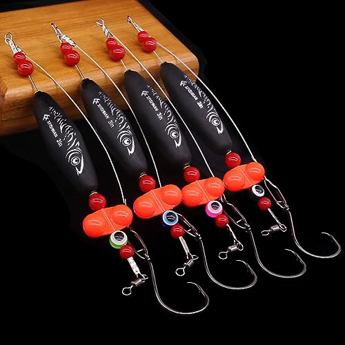 Catfish-Rig-for-Bank-Fishing-Catfishing-Tackle-Floats-with-Rattler-Santee Cooper Rig Equipment - color: Black-4 Pack, size: 3 inch