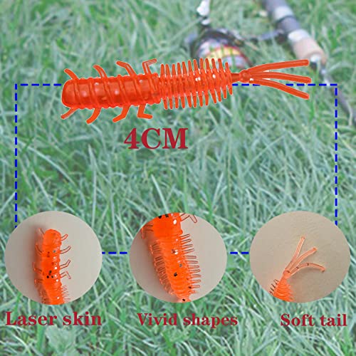 75pcs Crappie Lures Kit - Soft Plastic Coloured Crappie & Panfish Shad Baits - style: B-75pcs