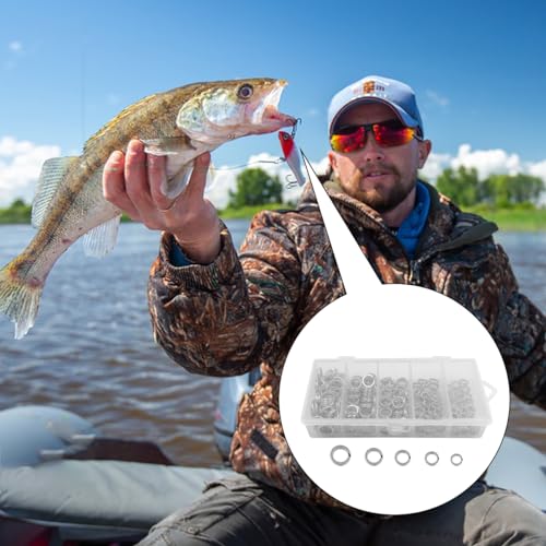 400 PCS High Strength Heavy Stainless Steel 30lb to 95lb Split Ring Lure Connector and 2 PCS Fishing Pliers, Heavy Duty Bait Rings, Tackle Connectors
