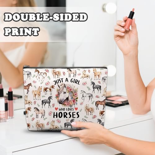 Horse Makeup Bag, Horse Gifts For Women, Horses Makeup Pouch, Horses Travel Toiletry Bag With Zipper, Birthday Anniversary Christmas Gifts For Mom Sister, Travel Toiletry Bag - color: Horse
