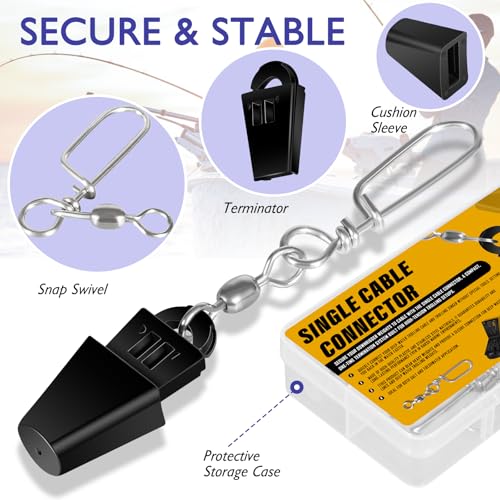 2PSC Fishing Downrigger Cable Terminator Kit with Storage Case, Quick Setup, Universal Downrigger Terminal Kit #2250141
