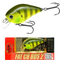 LUCKY CRAFT Fat CB BDS2 Fishing Lure, 2.5" Floating Squarebill Crankbait, 2–3 ft Depth, Freshwater Trout and Bass Lures, Bass Fishing Gear and Tournament Hard Bait - color: 184 Sexy Chartreuse Pearch