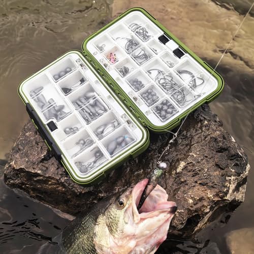 Fishing Accessories Kit Organized Fishing Tackle Box Included Hooks, Sinkers Weights, Rubber Bobber, Jigs, Beads, Swivels Snaps, Fishing Gear Kit - color: 306pcs
