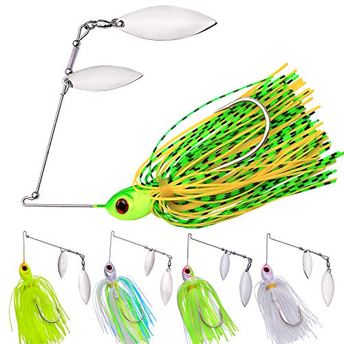 Spinnerbait Fishing Lure, Hard Metal Jig Spinner Baits Kits Swimbait for Bass Trout Pike Salmon Walleye Freshwater Saltwater 5pcs/Pack - color: Spinnerbait 5pcs/set 1, size: 1/2oz