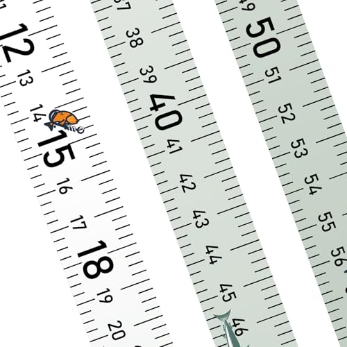 58 Inch Fish Measuring Tape Sticker for Boat 3Pcs Waterproof Self Adhesive Fishing Ruler for Boat Fishing Rod Kayak Accessories Cooler Workbench (58" Green Ruler)