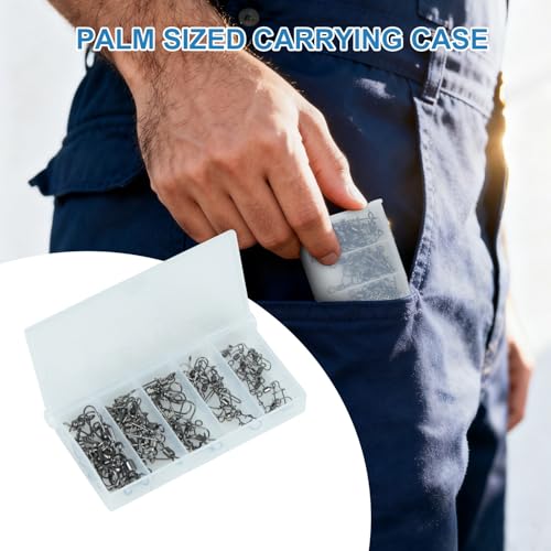 50 Pack Fishing Swivels, 5 Sizes Barrel Swivels with Snaps for Fishing Tackle Accessories