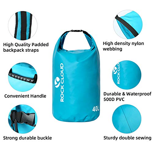ROCK CLOUD Dry Bag Waterproof 30L Dry Sack for Kayaking Rafting Boating Beach Surfing Swimming Canoe Camping Hiking Fishing Ski - color: Blue, size: 30L