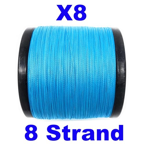 Reaction Tackle Braided Fishing Line - Pro Grade Power Performance for Saltwater or Freshwater Fish - Colored Fishing Line Braid for Extra Visibility - color: X8 Sea Blue, size: 25 Lb (150 Yards)