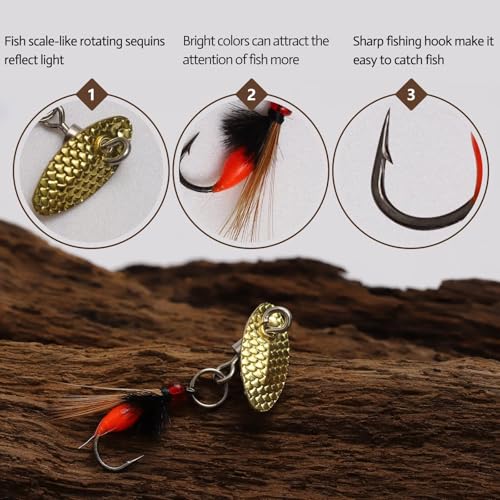 Dovesun Fly Fishing Lures Fly Fishing Flies Wet Fishing Flies Fishing Lures Fishing Spinner for Bass Sunfish Pike Trout 5PCS/10PCS - color: Mosquito-5pcs, size: Hook Size 14#