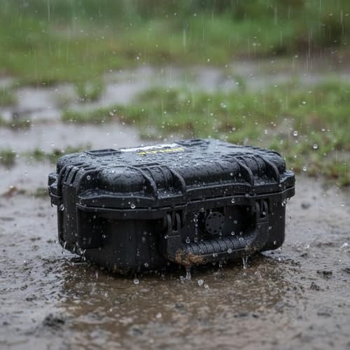 MEIJIA Premium Waterproof Hard Compact Camera Case with customizable fit foam,Full Protection with Light&Convenient Design,11.8"x9.82"x4.7",Elegant Black - size: 11.8"x9.82"x4.7"
