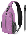 WATERFLY Small Hiking Sling Bag: Crossbody Sling Backpack Chest Bag Daypack for Men Women with Skin-Friendly Shoulder Strap - color: Purple(other Style)