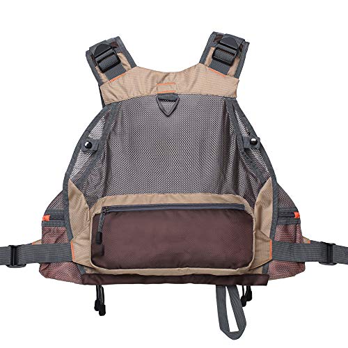 Kylebooker Fly Fishing Vest Pack Adjustable for Men and Women - color: Khaki