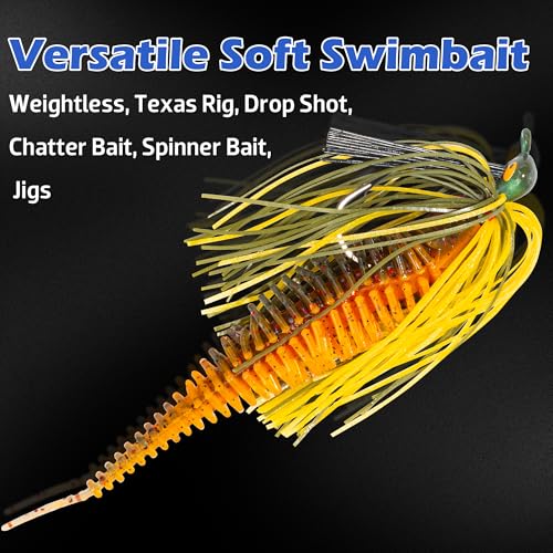 Soft Plastic Worm Fishing Lures Kit, Finesse TRD Stick Worms and Ned Rig Baits with Jig Heads for Bass Fishing, Freshwater Bass Soft Baits - color: 20pcs Plastic Worms, size: 4.75"