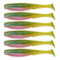 6th Sense – Party Paddle 4.3" – Saltwater Swimbait – Inshore Fishing – Redfish/Trout/Snook – Paddle Tail Soft Plastic - color: Fried Chicken