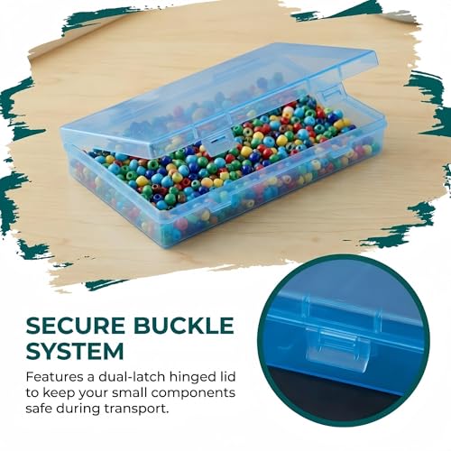 LJY 6 Pieces Rectangular Empty Mini Clear Plastic Organizer Storage Box Containers with Hinged Lids (7.1 x 4.3 x 1.2 inch, Blue) - color: Blue, size: 7.1 x 4.3 x 1.2 inch
