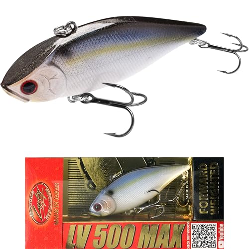 LUCKY CRAFT LV 500 MAX Freshwater Fishing Lures, Sinking Lipless and Long-Casting Crankbait, 3 Inch Vibration Rattle Bait, Perfect Fishing Gear for Tackle Box and Accessories - color: 183 Pearl Threadfin Shad