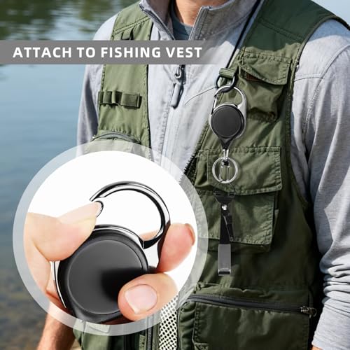 Fishing Fly Fishing Zinger Retractor, Fishing Knot Tool,Line Clipper Retractor for Fly Fishing, Freshwater Saltwater Angler Accessories Lightweight Durable Design - size: 3 Pcs
