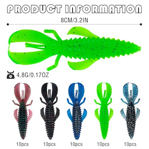 Fishing Soft Plastic Lures | Paddle Tail Swim Baits, Swim Baits for Bass Fishing, Paddle Tail, Crappie Lures - color: D-51PCS