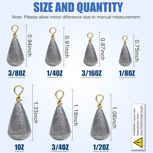 Bass Casting Sinkers Fishing Weights - 20/30pcs Bell Sinkers Drop Shot Weights with Brass Swivels for Saltwater & Freshwater - style: 1/2oz 20pcs