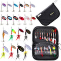 PLUSINNO Fishing Lures Spinner baits for Bass - 16/32 pcs Spinner Lures Kit with Portable Carry Bag, Hard Metal Spinner Baits for Trout - color: 20pcs spinner set with bag