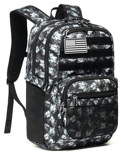 Wotony Military Tactical Backpack for Men Army 3 Days Assault Pack Bag with Molle System for Outdoor Adventures (Gray Maple Leaf, 25L) - color: Gray Maple Leaf, size: 25L